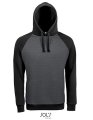 Heren Hoodie Sols Seattle 02998 Charcoal Grey Melange-Zwart